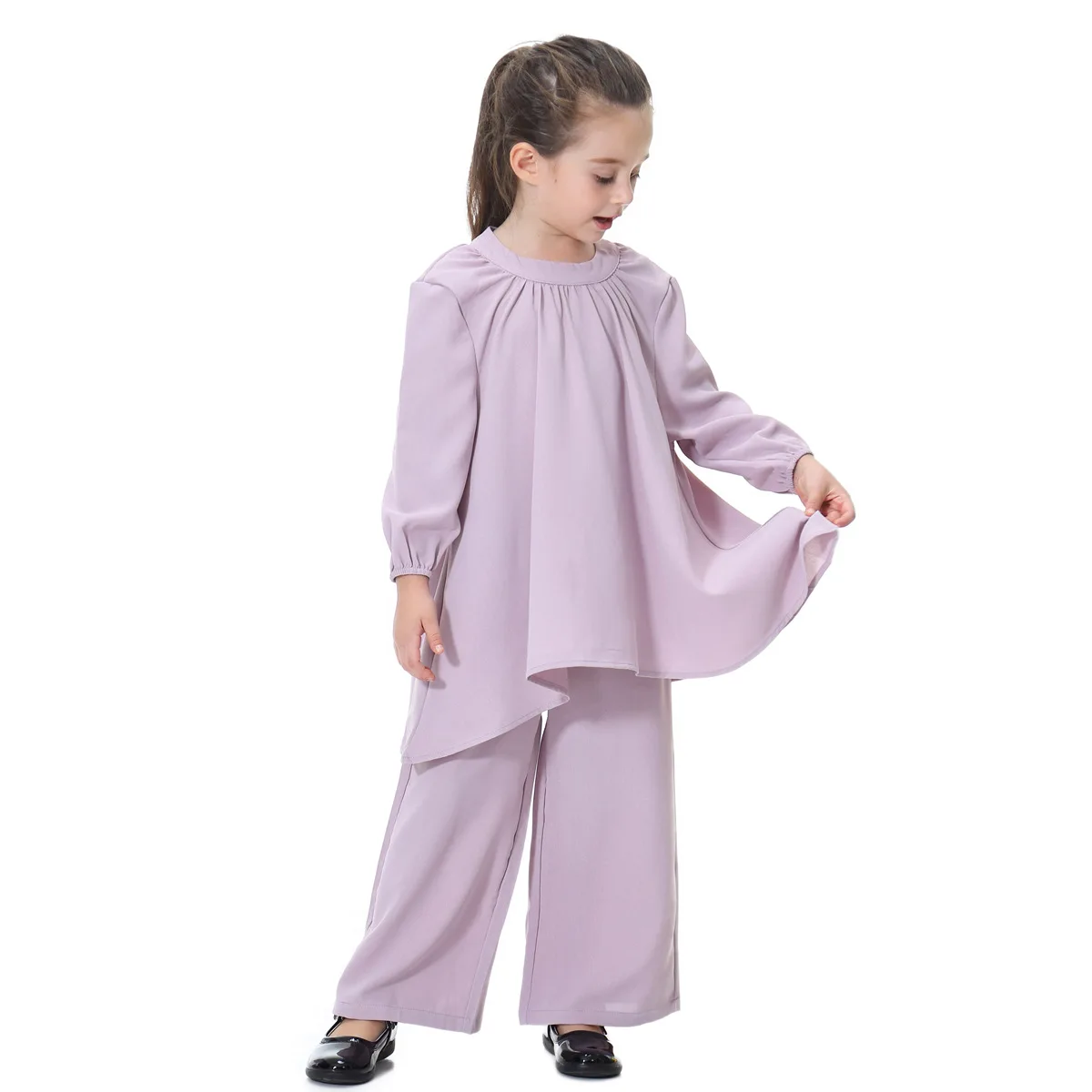 Girl's Muslim Solid Clothing Set