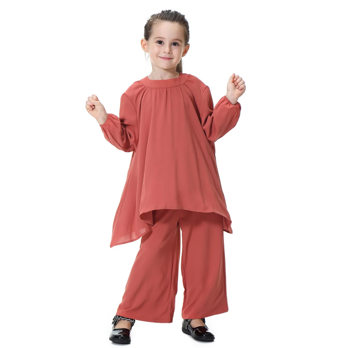 Girl's Muslim Solid Clothing Set