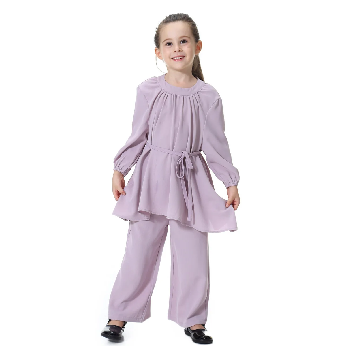 Girl's Muslim Solid Clothing Set