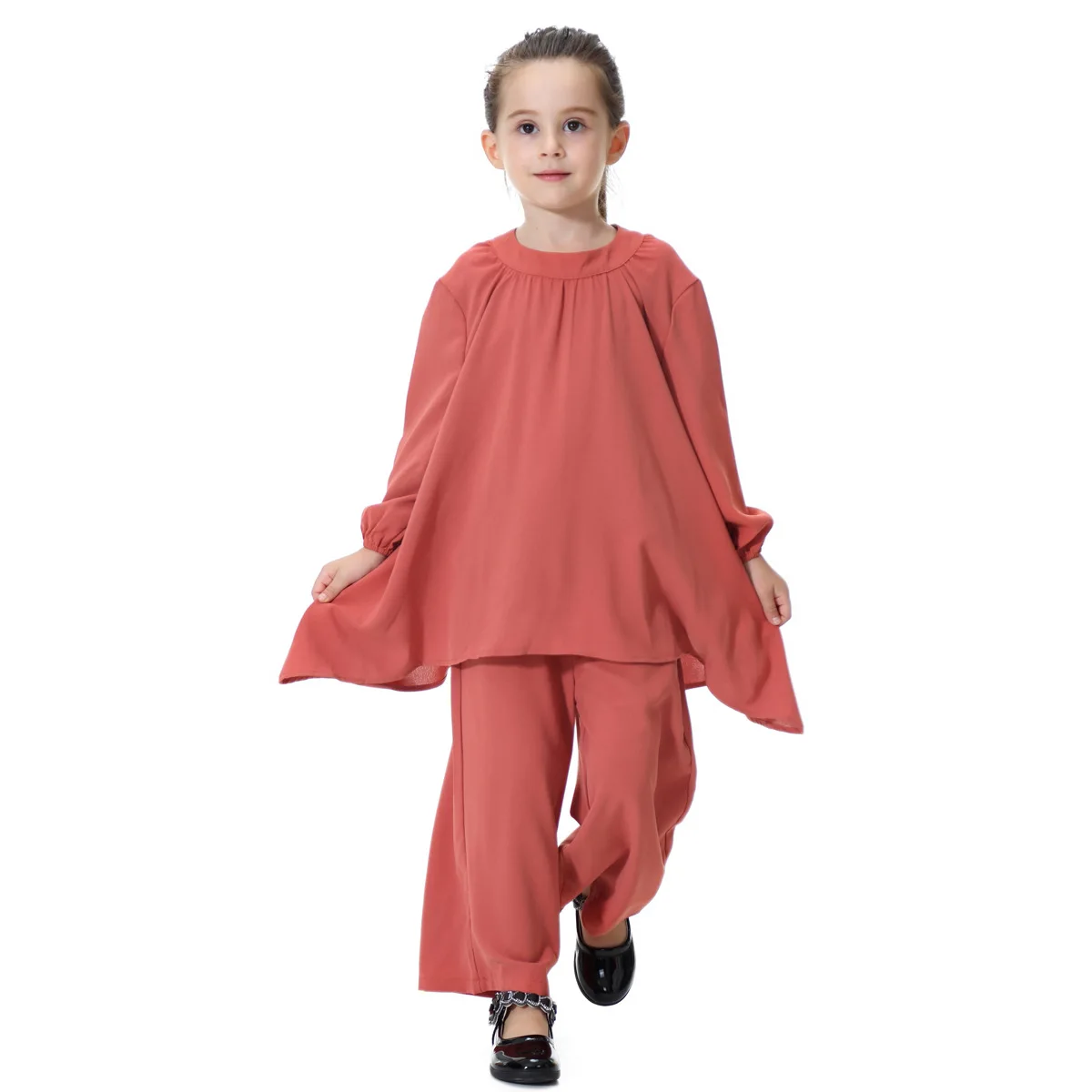 Girl's Muslim Solid Clothing Set