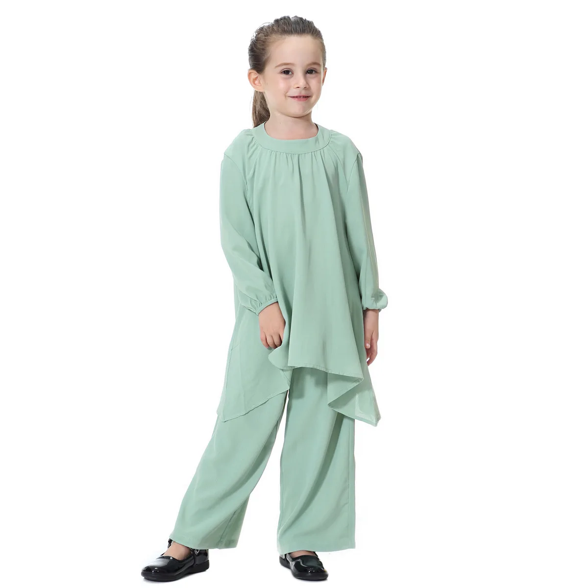 Girl's Muslim Solid Clothing Set