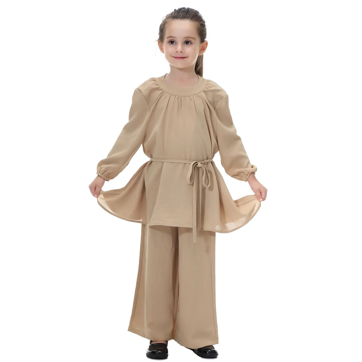 Girl's Muslim Solid Clothing Set