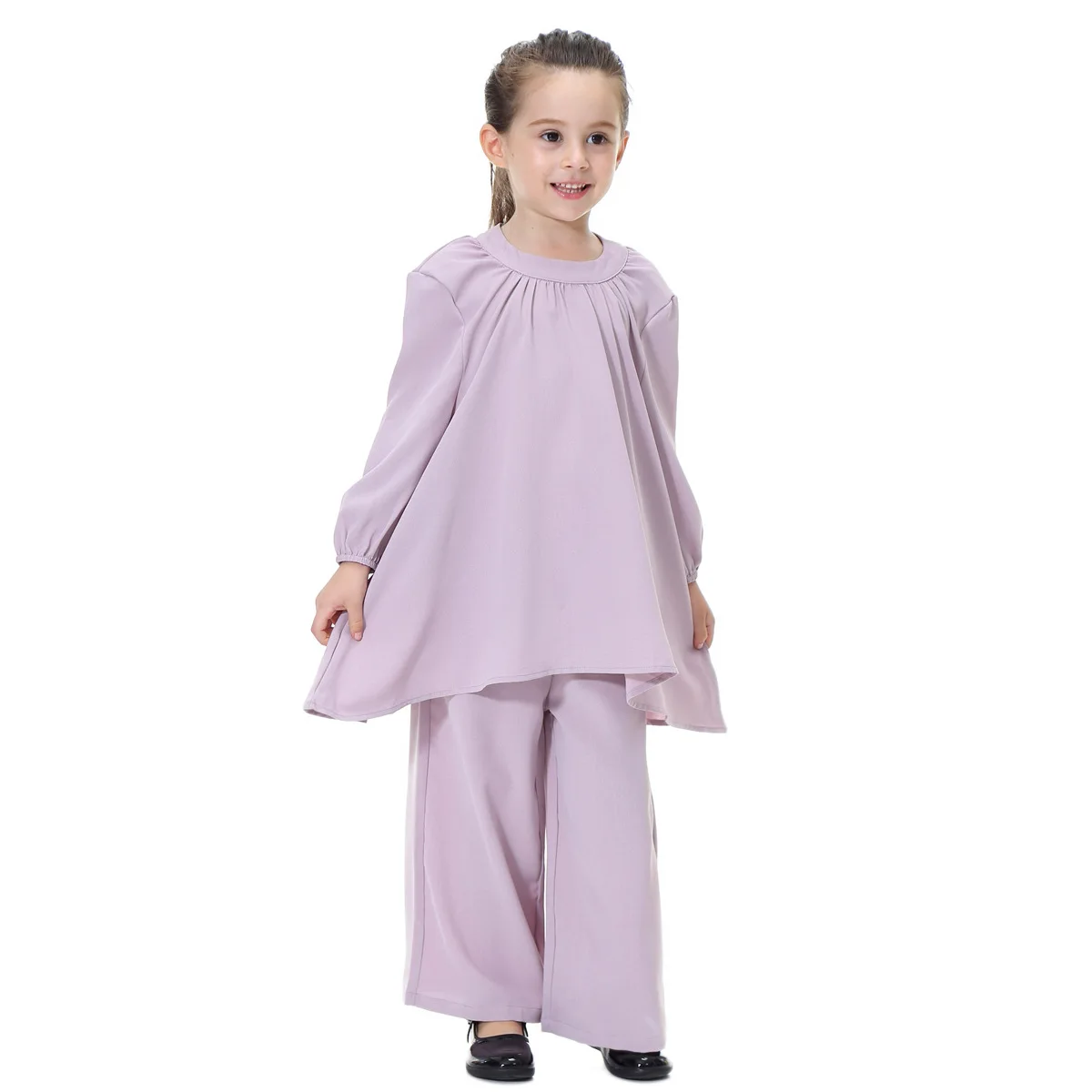 Girl's Muslim Solid Clothing Set