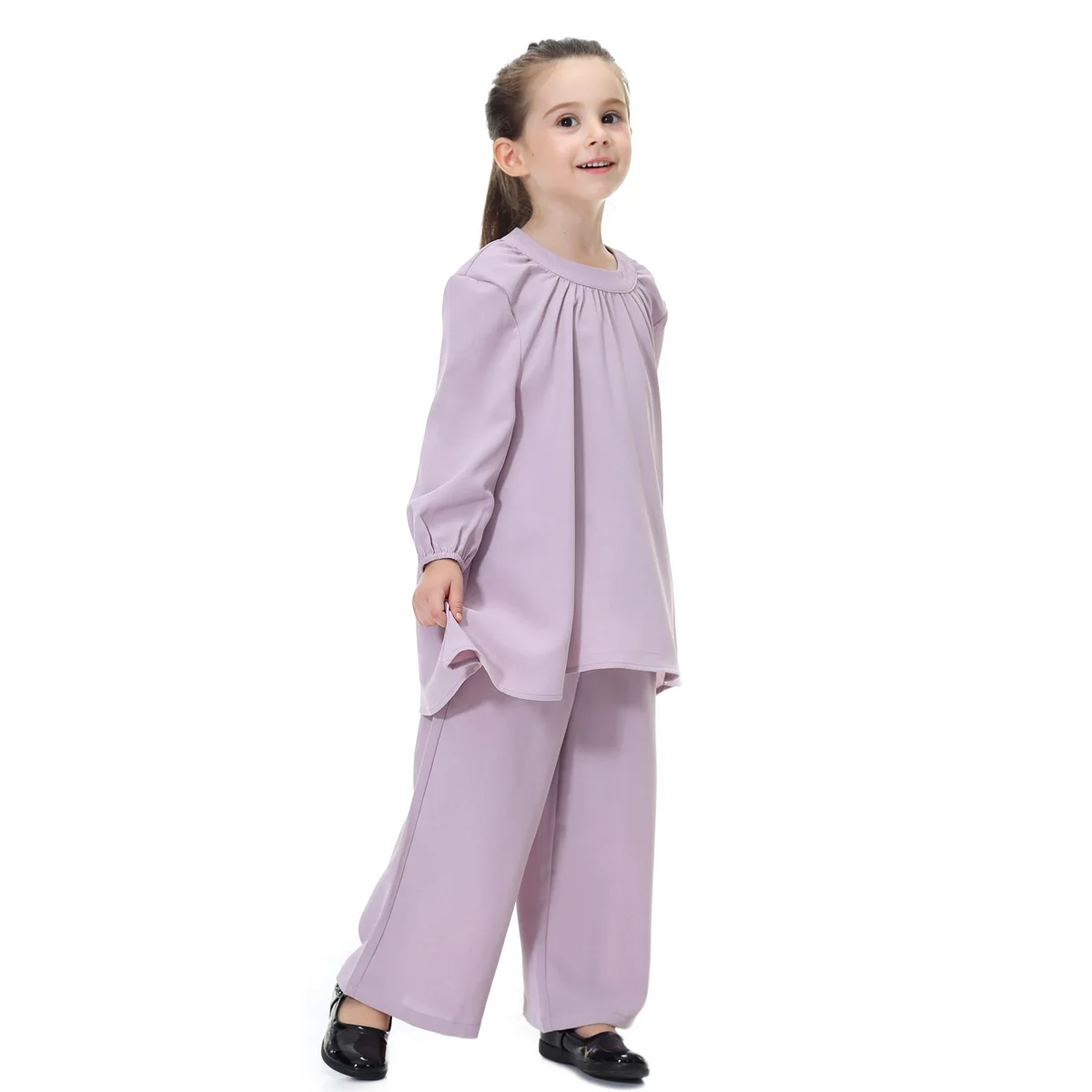 Girl's Muslim Solid Clothing Set