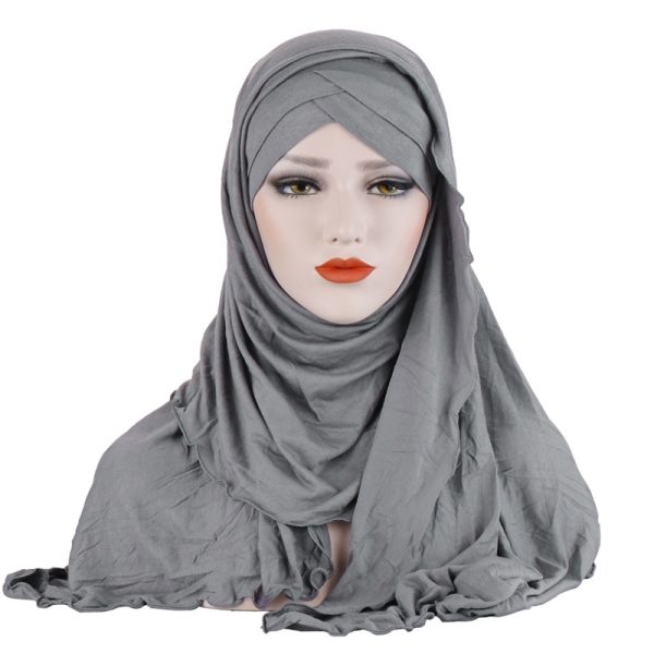 Women's Cotton Hijab and Cap Set - Image 6