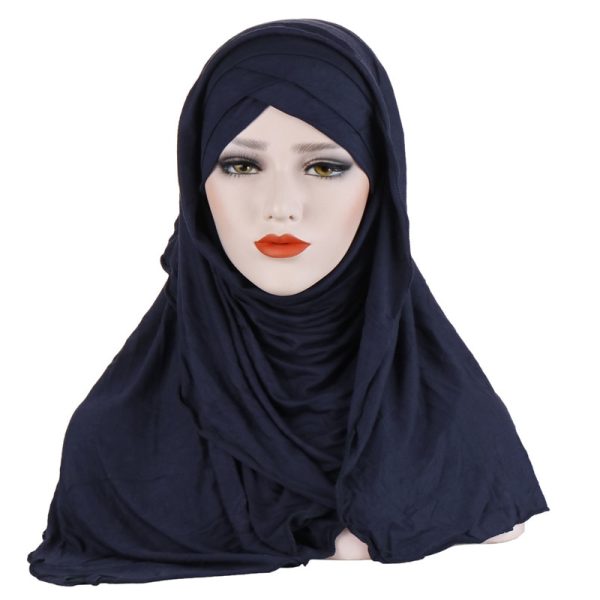 Women's Cotton Hijab and Cap Set - Image 8