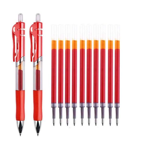 Retractable Black Red Blue Gel Ink Pens Set - Image 5