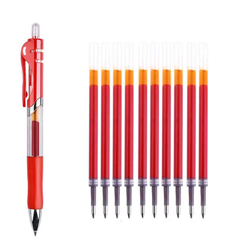 Retractable Black Red Blue Gel Ink Pens Set