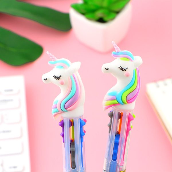 6 Colors Cute Unicorn Cartoon Ballpoint Pen Set 2 Pcs - Image 7