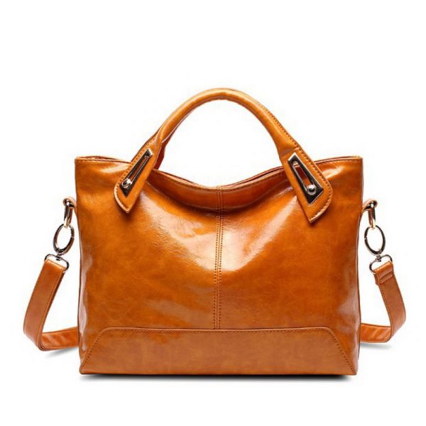 Women's Soft Oil Leather Shoulder Bag - Image 3