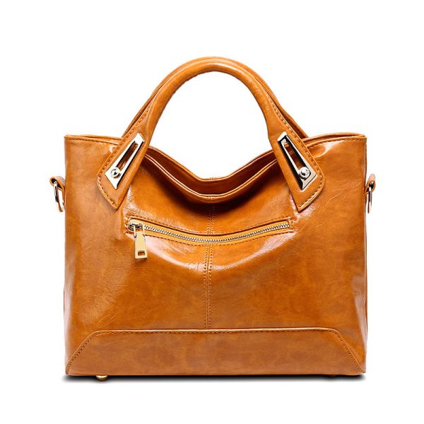 Women's Soft Oil Leather Shoulder Bag - Image 4