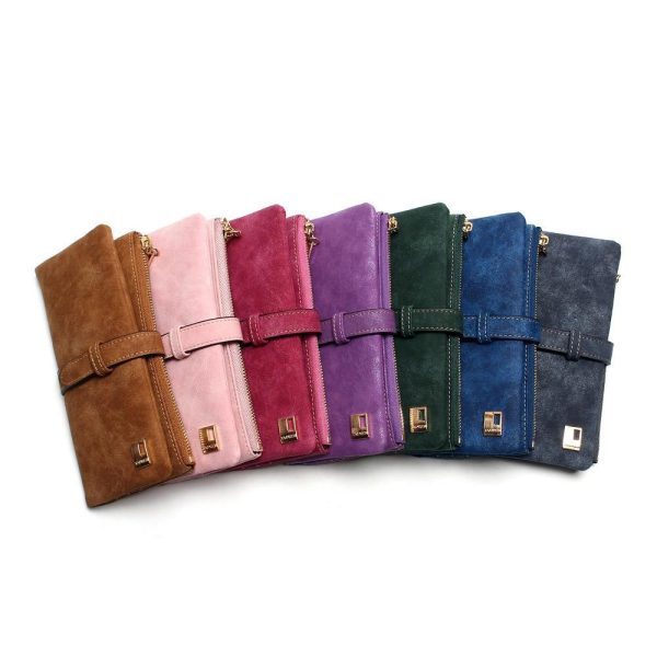 Women's Nubuck Leather Long Wallet - Image 6