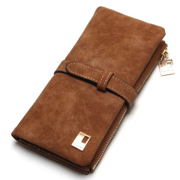 Women's Nubuck Leather Long Wallet