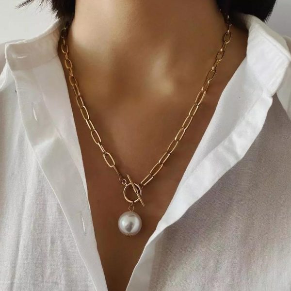 Women's Baroque Pearl Coin Pendant - Image 3