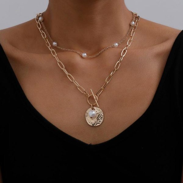 Women's Baroque Pearl Coin Pendant