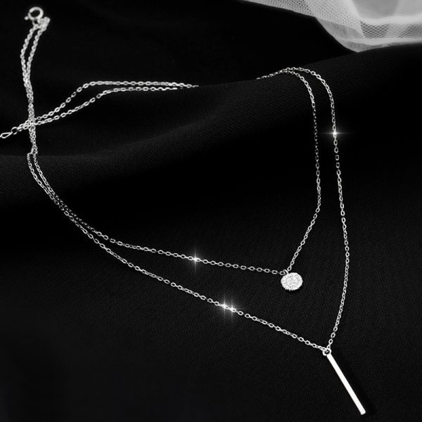 925 Sterling Silver Double Layer Necklace - Image 3