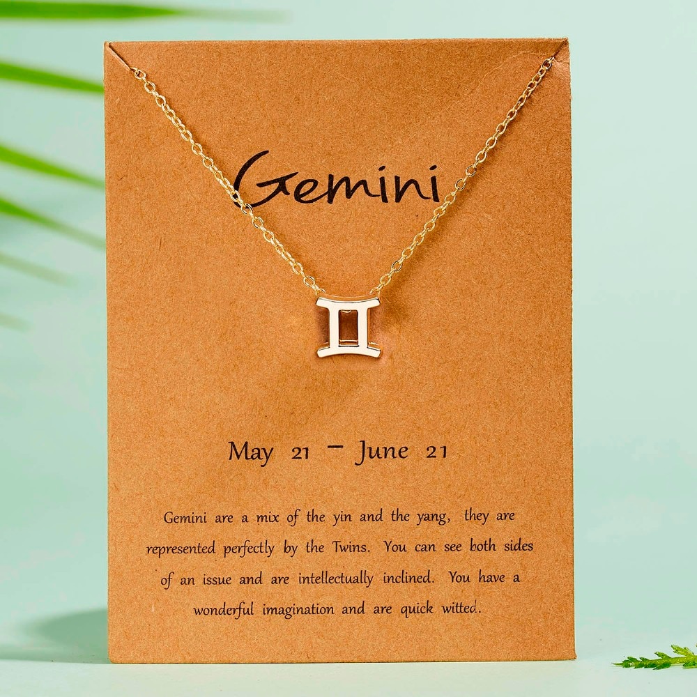 Women's Elegant Zodiac Sign Pendant Necklace