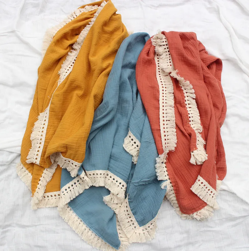 Baby Tassel Swaddle Blanket