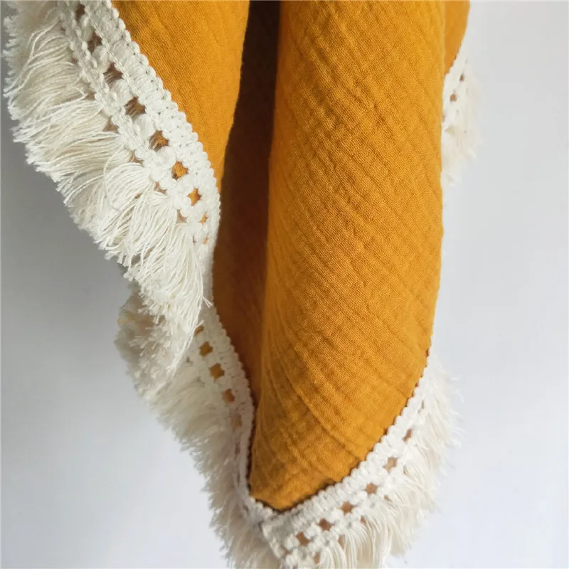 Baby Tassel Swaddle Blanket