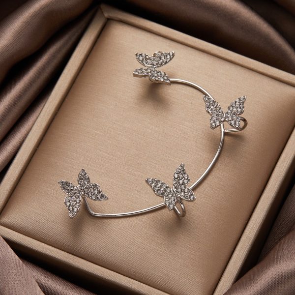Shiny Crystal Butterfly Ear Cuff - Image 4