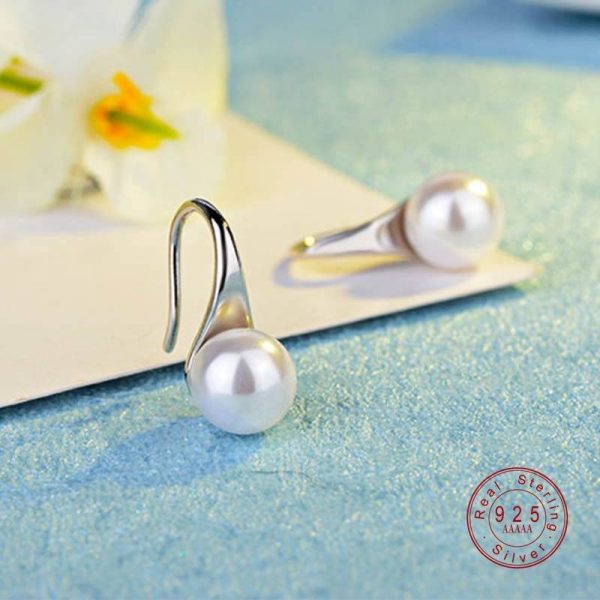 Women's 925 Sterling Silver Water Drop Pearl Earrings - Image 6