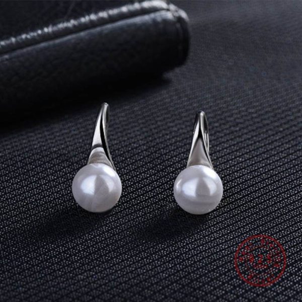 Women's 925 Sterling Silver Water Drop Pearl Earrings - Image 4