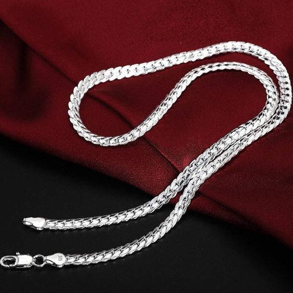 Women's 925 Sterling Silver Chain Necklace and Bracelet Set - Image 4