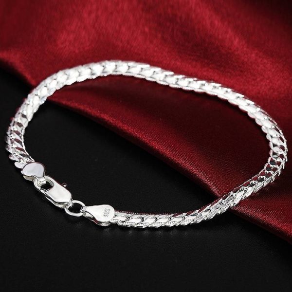 Women's 925 Sterling Silver Chain Necklace and Bracelet Set - Image 6