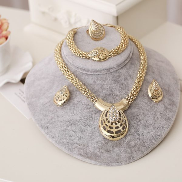 Wedding Crystal Gold Jewerly Set - Image 4