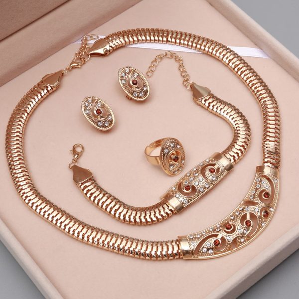 Wedding Crystal Gold Jewerly Set - Image 8