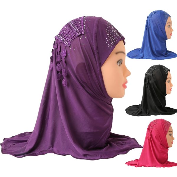 Girl's Crystal Lace Hijab - Image 3