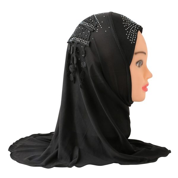 Girl's Crystal Lace Hijab - Image 4