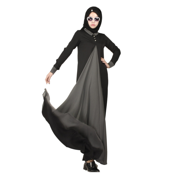 Women's Islamic Black Silk Maxi Dress - Image 5