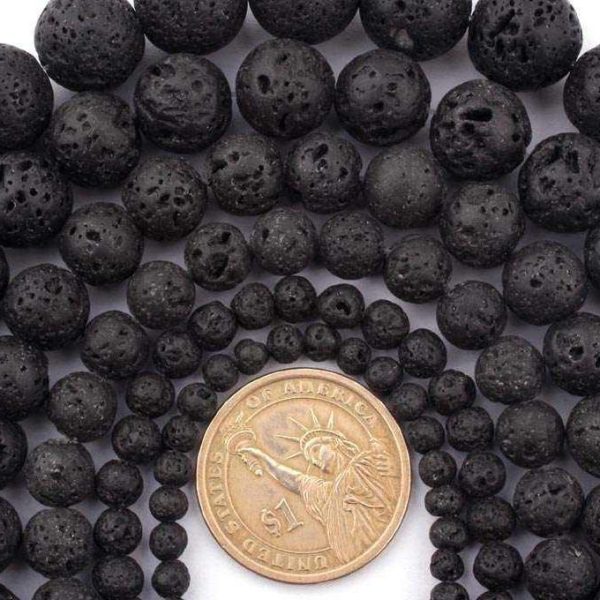 Natural Lava Rock Loose Beads - Image 4