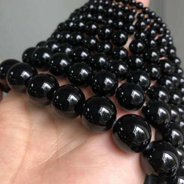 Natural Black Agate Beads - Image 5