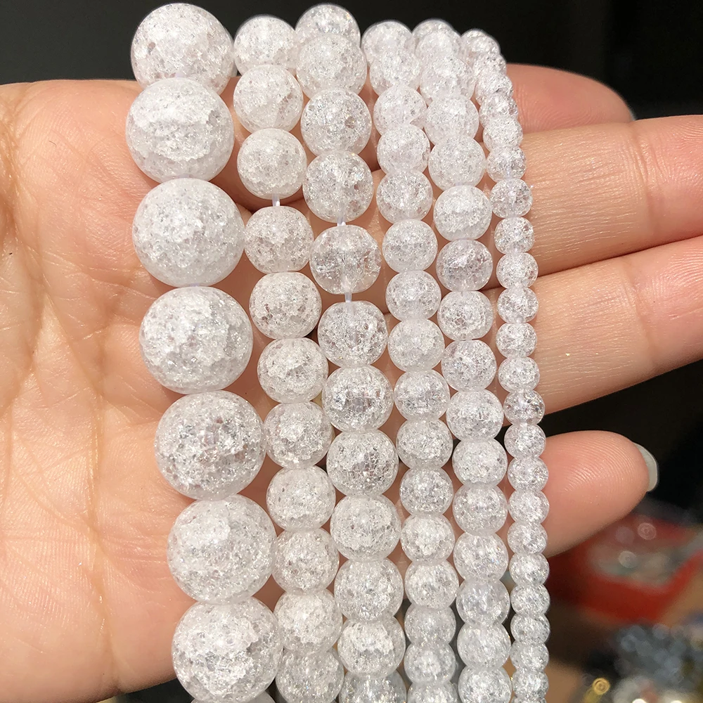 White Cracked Crystal Beads