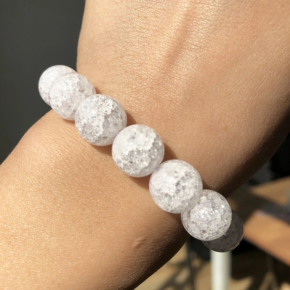 White Cracked Crystal Beads