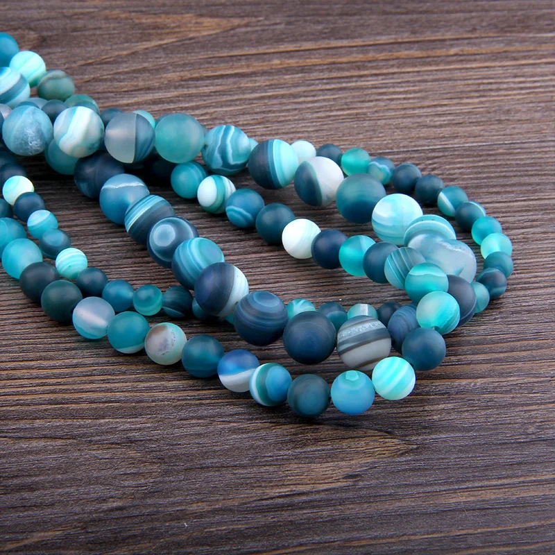 Matte Natural Polished Stone Beads