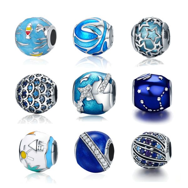 Sterling Silver Travelling Around The World, Blue Ocean Beads - Image 3