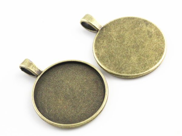 Set of 10 Round Cabochon Necklace Pendant - Image 4