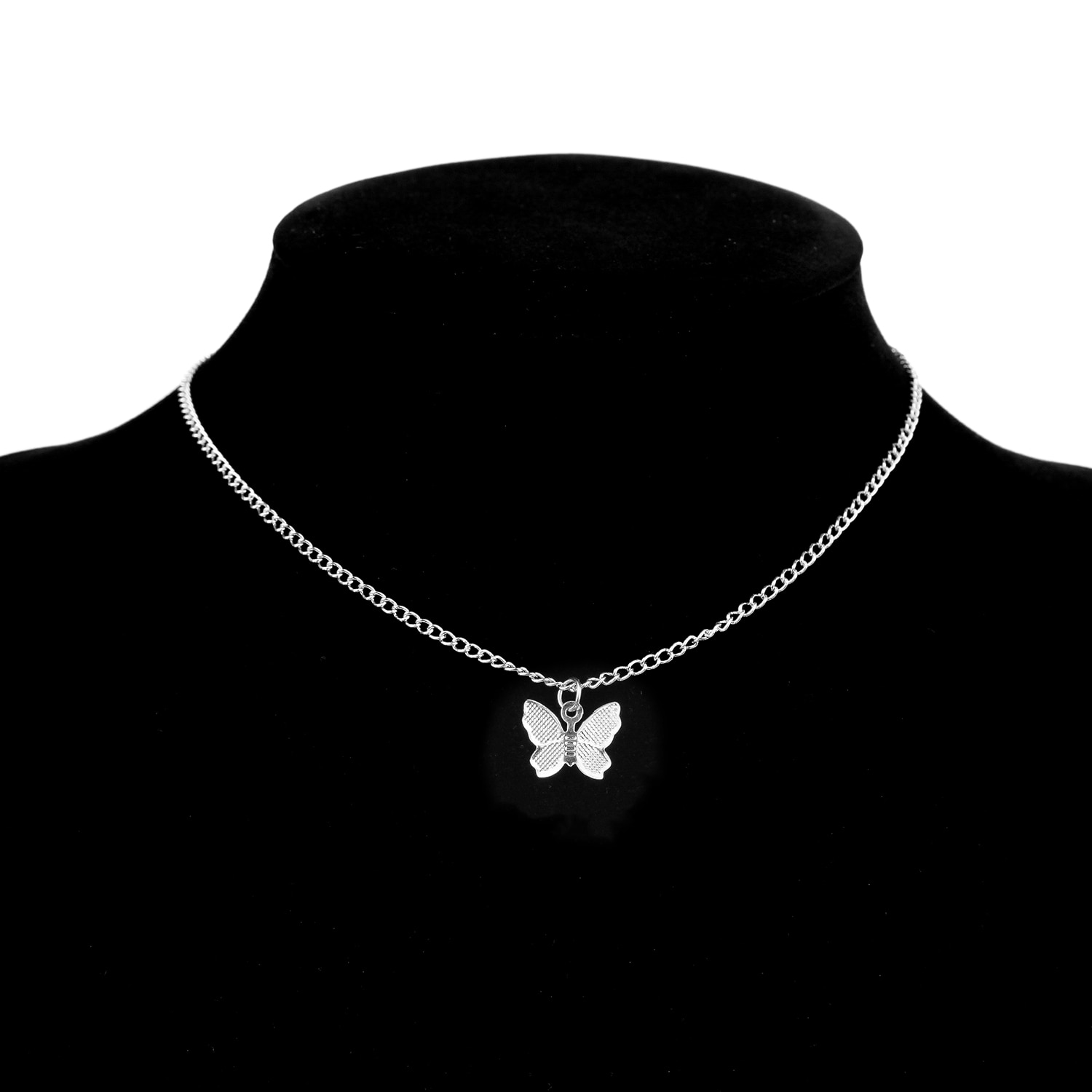 Gold Chain Butterfly Pendant Choker for Women