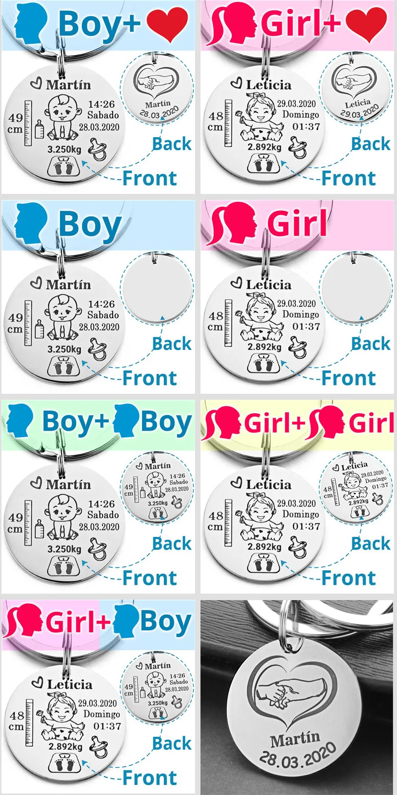 Lovely Personalized Baby Keychain