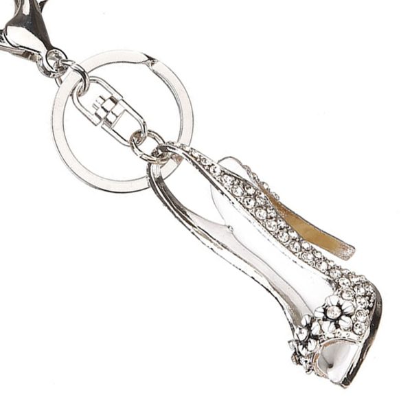 Crystal High Heel Shoe Shaped Metal Keychain - Image 6