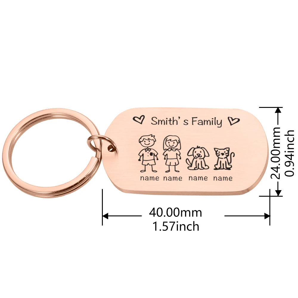 Cute Family Customized Keychain