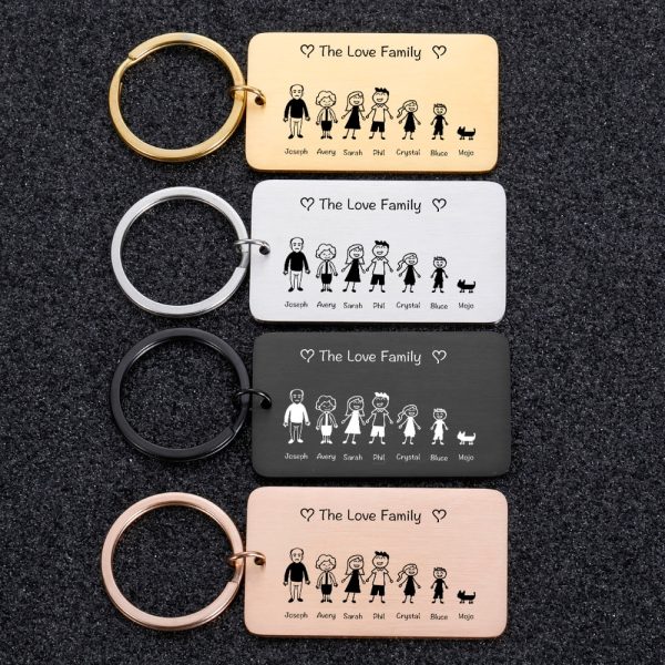 Cute Family Customized Keychain