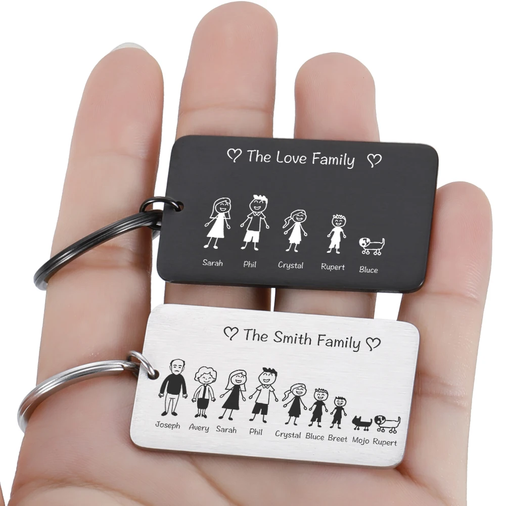 Cute Family Customized Keychain