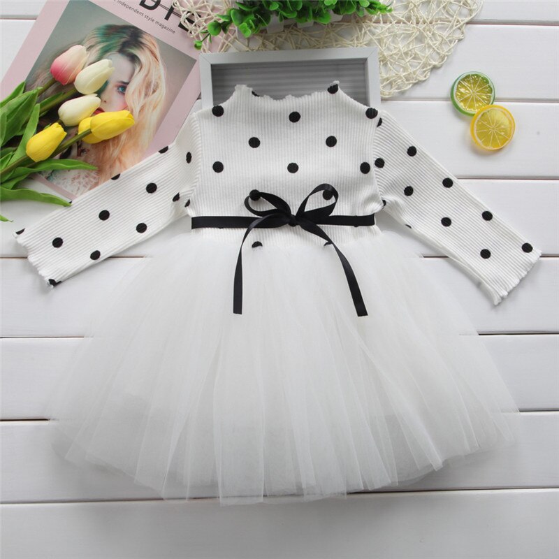 Knitted Long Sleeve Baby Girl's Dress